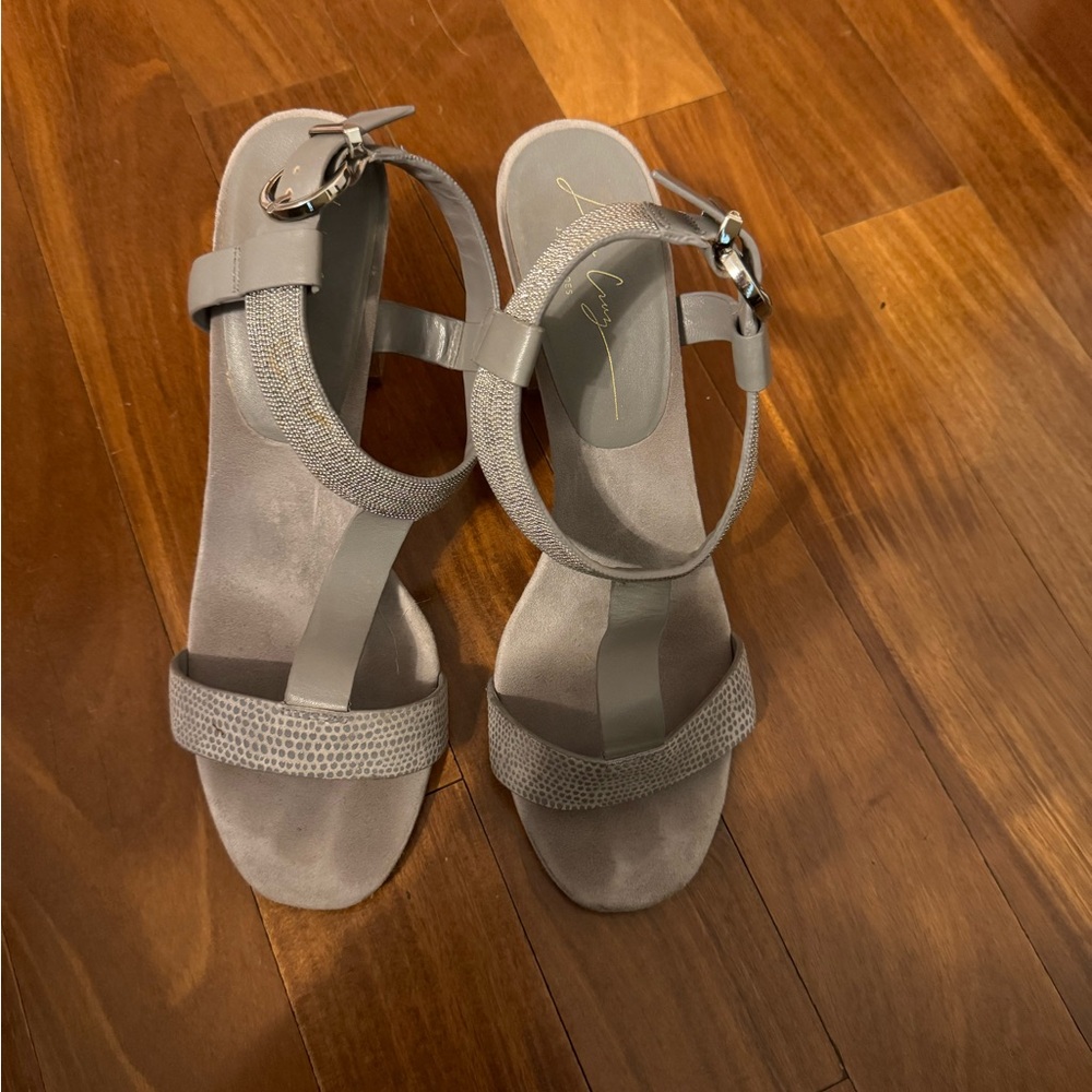Lola Cruz Grey Strappy Heels
